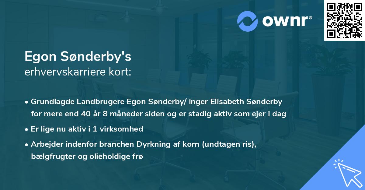 Egon Sønderby's erhvervskarriere kort