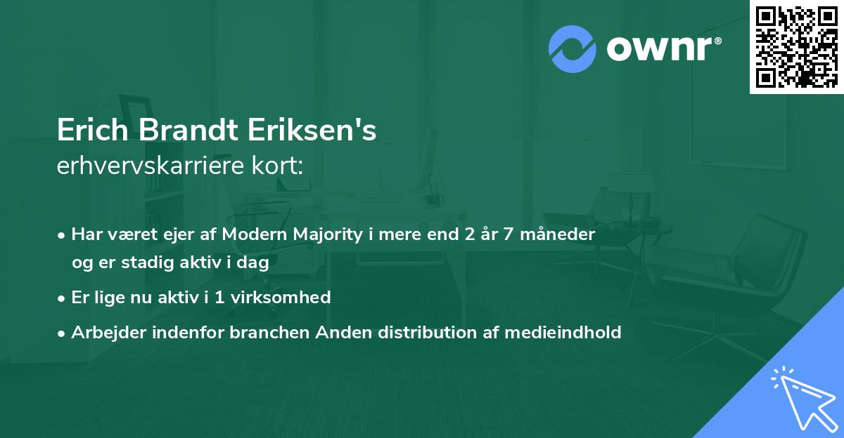 Erich Brandt Eriksen's erhvervskarriere kort