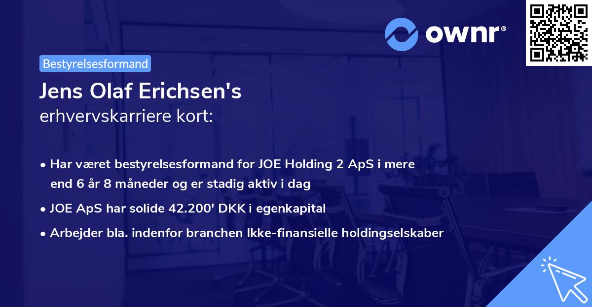Jens Olaf Erichsen's erhvervskarriere kort