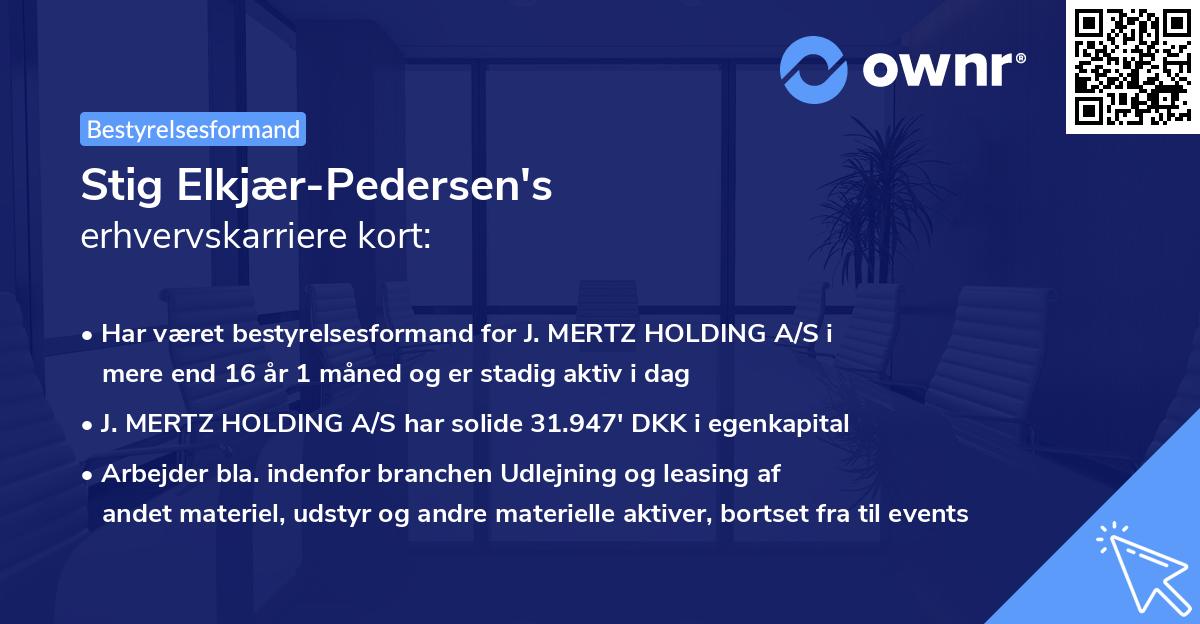 Stig Elkjær-Pedersen's erhvervskarriere kort