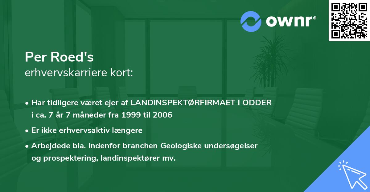 Per Roed's erhvervskarriere kort