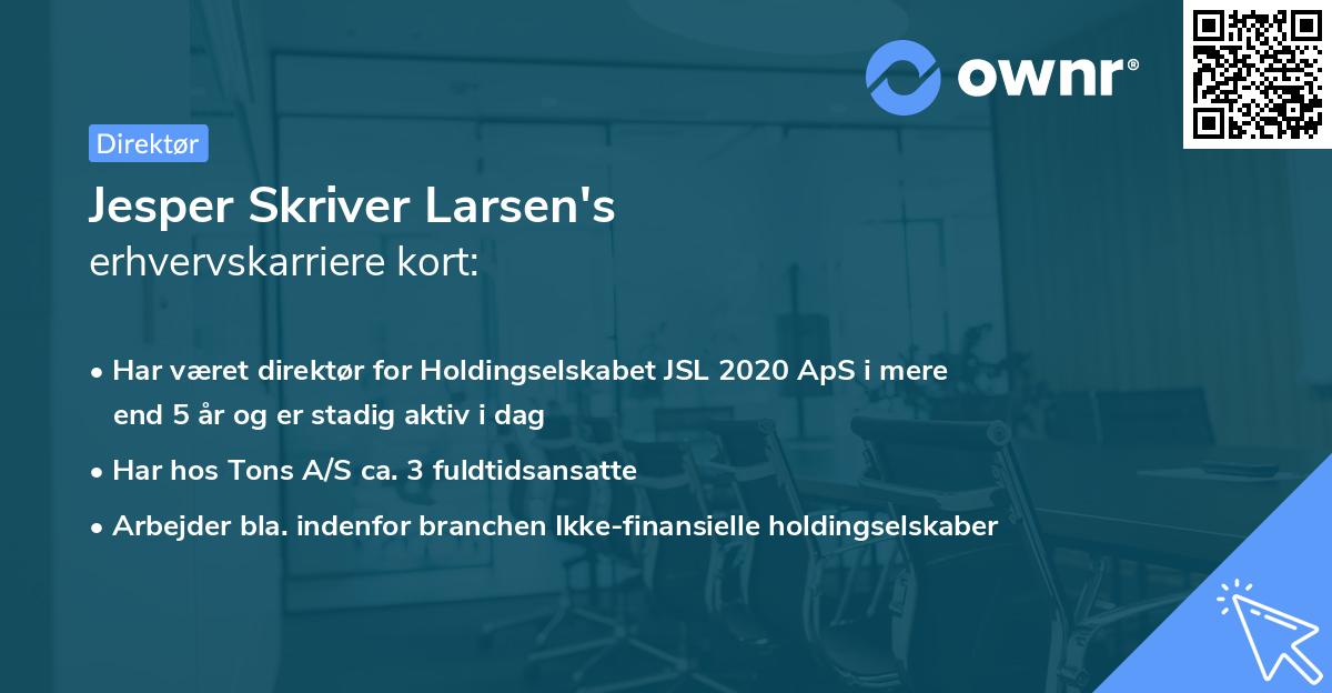 Jesper Skriver Larsen's erhvervskarriere kort