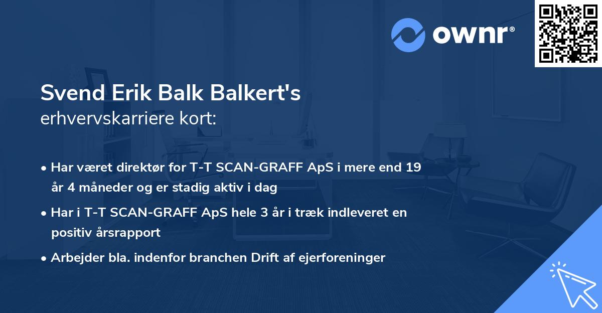 Svend Erik Balk Balkert's erhvervskarriere kort