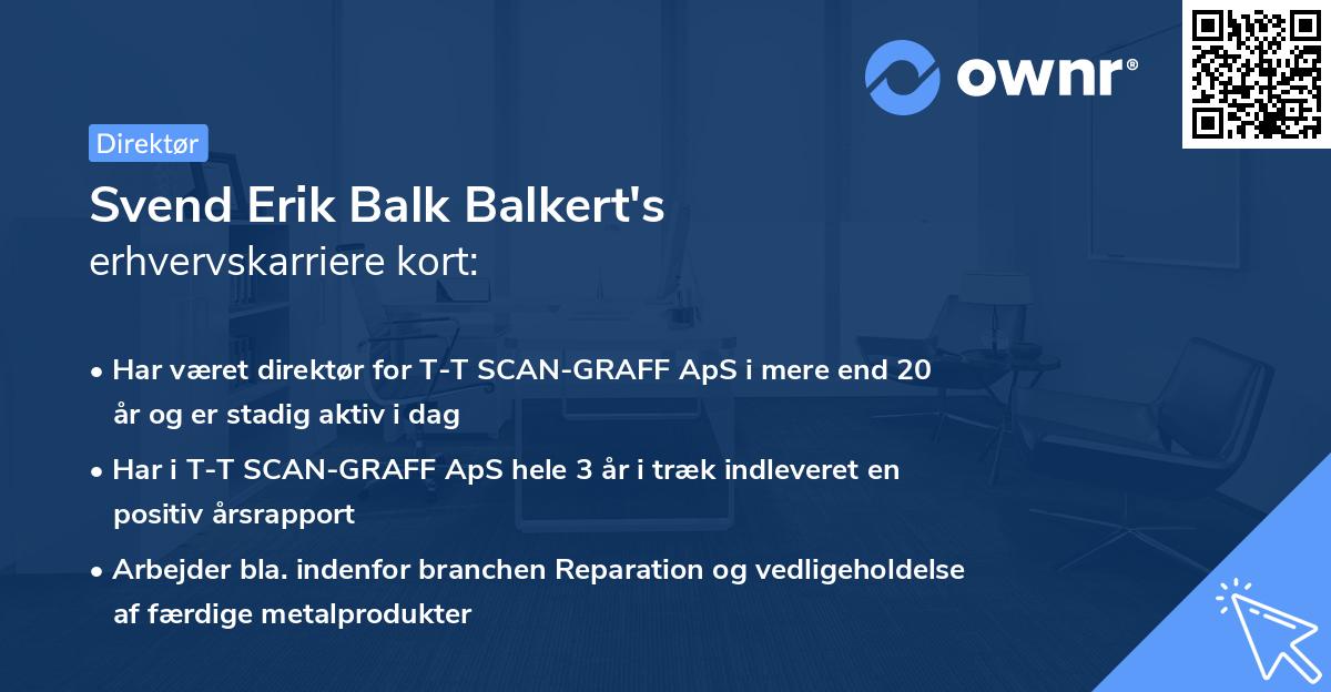 Svend Erik Balk Balkert's erhvervskarriere kort