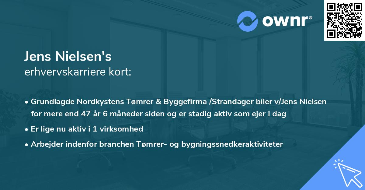 Jens Nielsen's erhvervskarriere kort