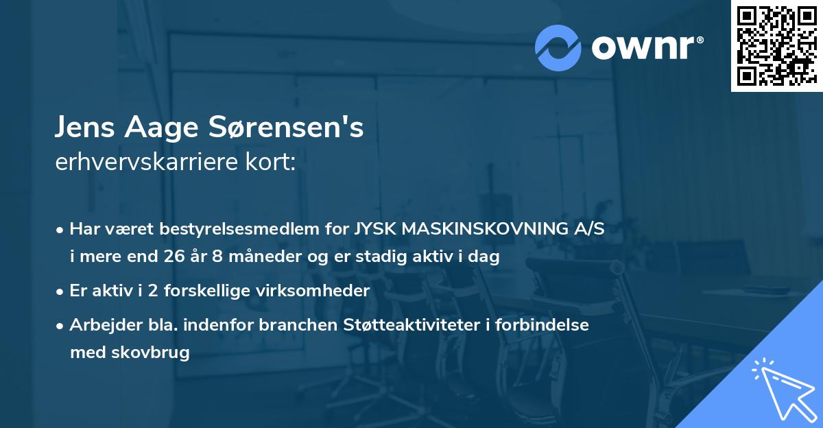 Jens Aage Sørensen's erhvervskarriere kort