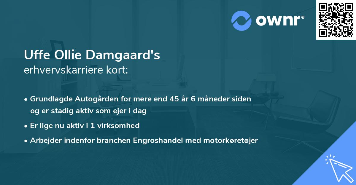 Uffe Ollie Damgaard's erhvervskarriere kort