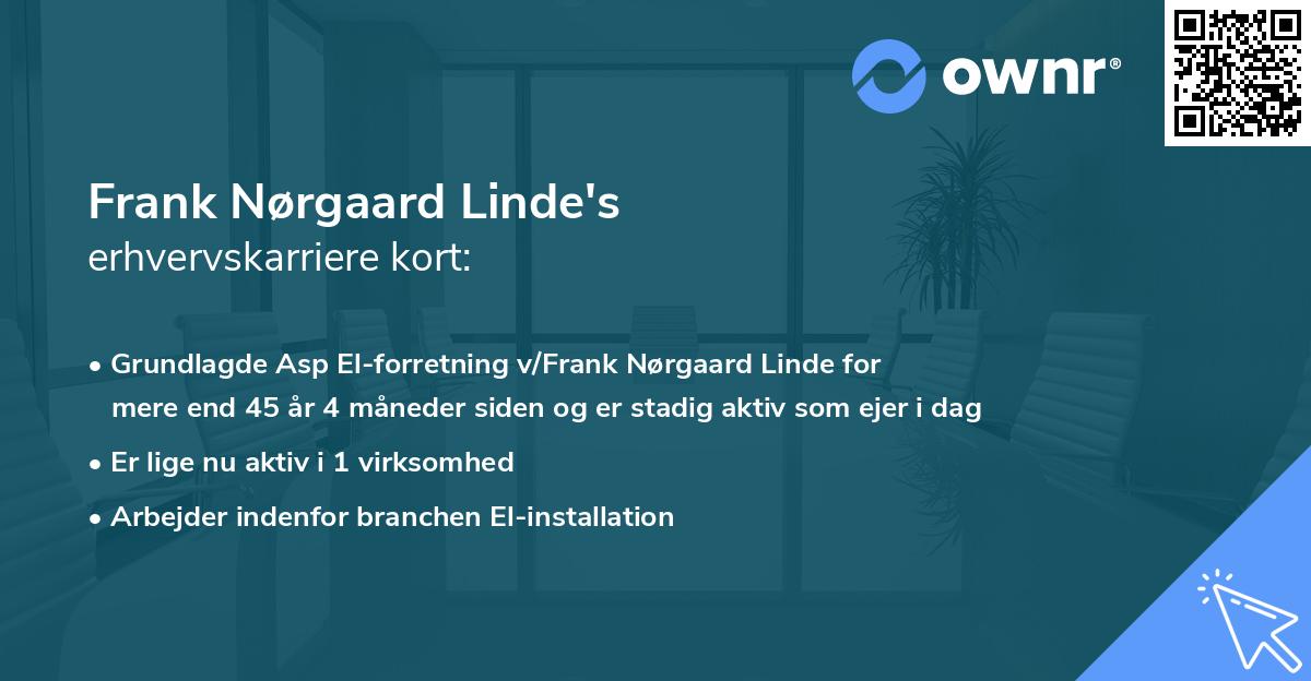 Frank Nørgaard Linde's erhvervskarriere kort