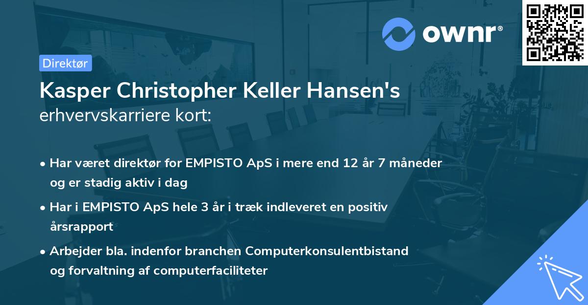 Kasper Christopher Keller Hansen's erhvervskarriere kort