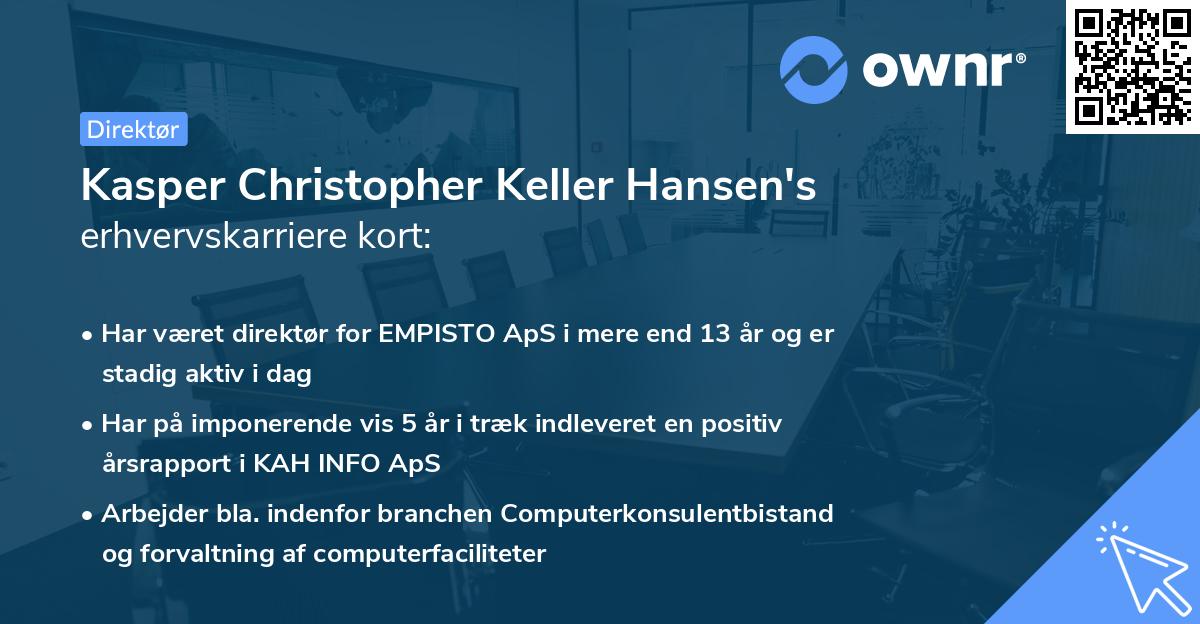 Kasper Christopher Keller Hansen's erhvervskarriere kort