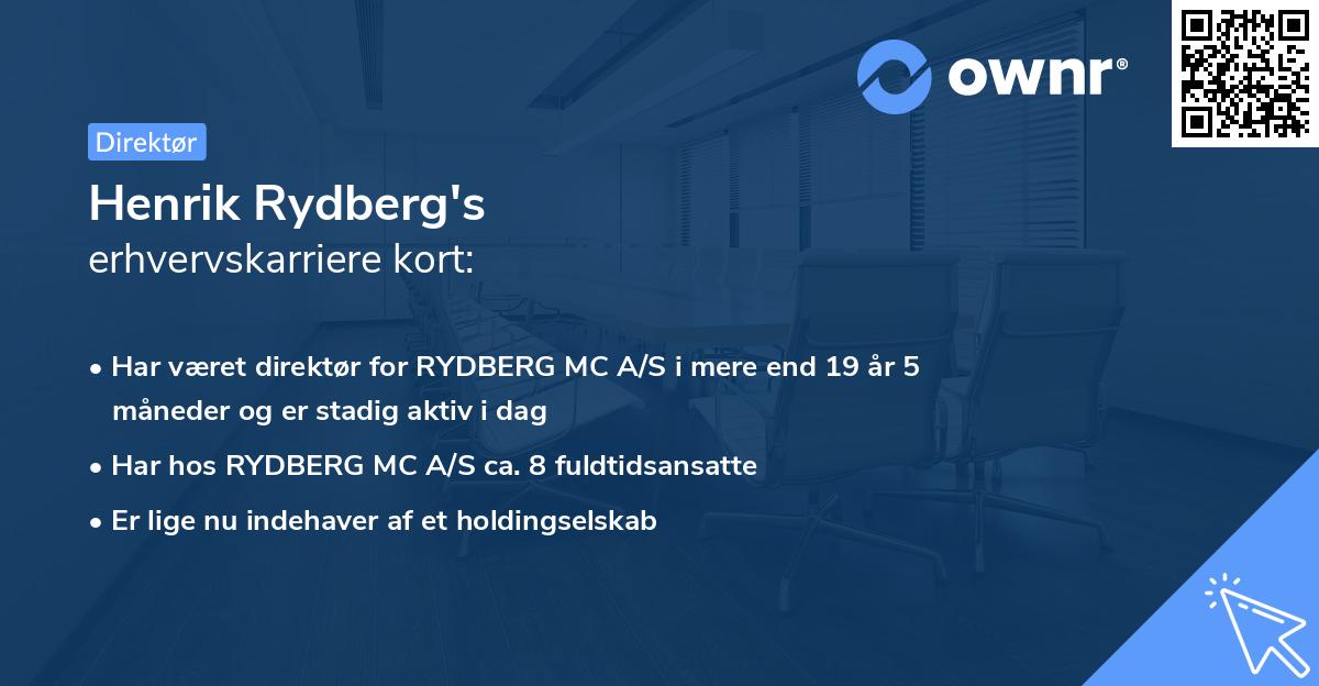 Henrik Rydberg's erhvervskarriere kort