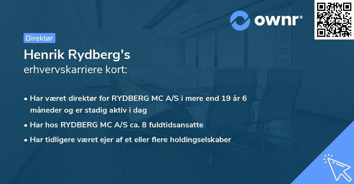 Henrik Rydberg's erhvervskarriere kort