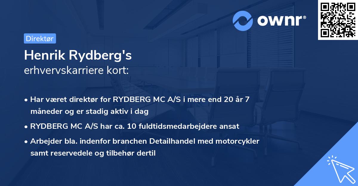 Henrik Rydberg's erhvervskarriere kort