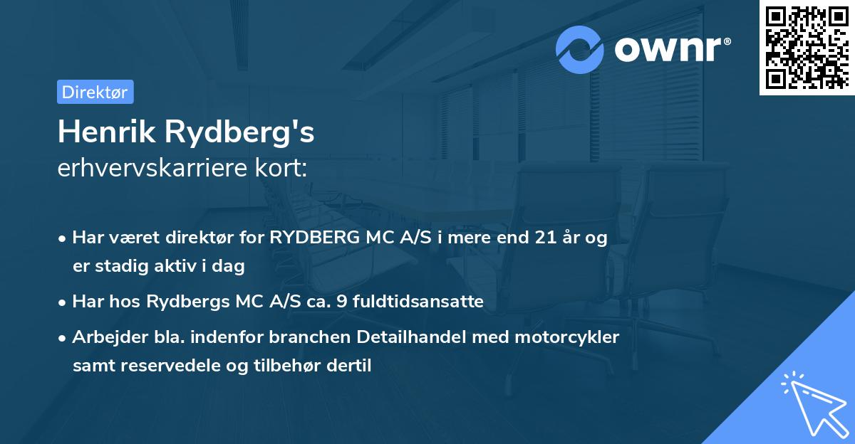 Henrik Rydberg's erhvervskarriere kort