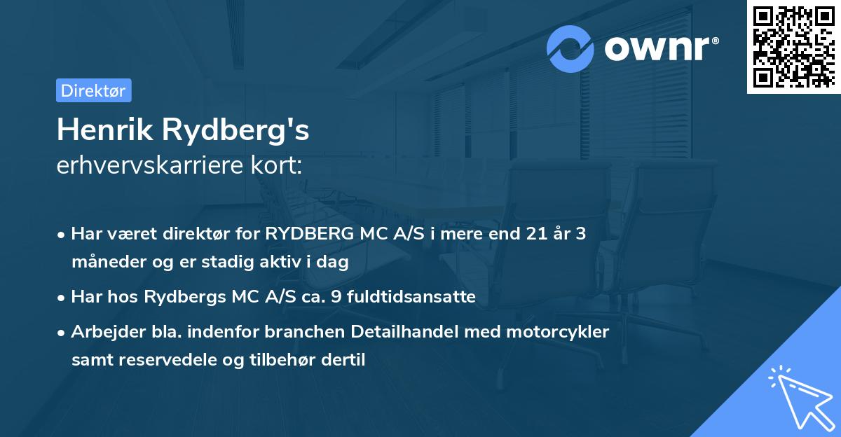 Henrik Rydberg's erhvervskarriere kort