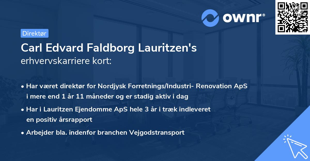 Carl Edvard Faldborg Lauritzen's erhvervskarriere kort