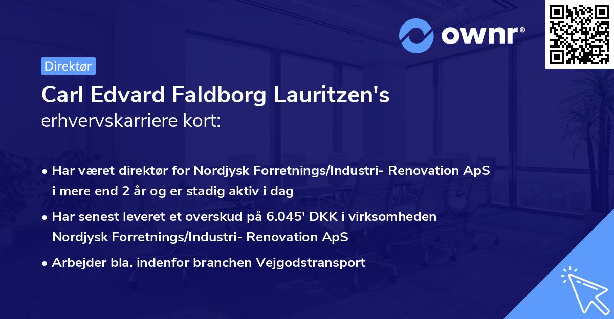 Carl Edvard Faldborg Lauritzen's erhvervskarriere kort
