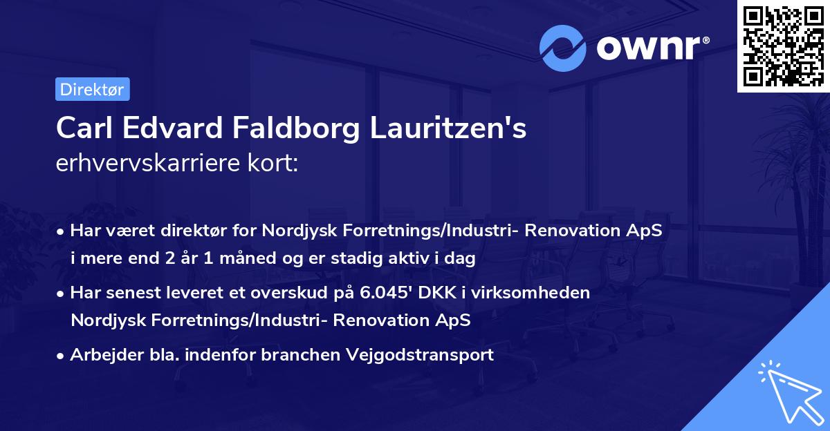 Carl Edvard Faldborg Lauritzen's erhvervskarriere kort