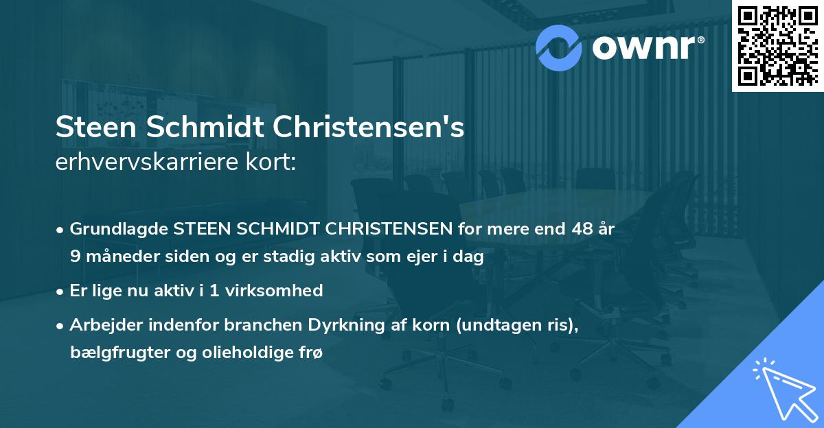 Steen Schmidt Christensen's erhvervskarriere kort