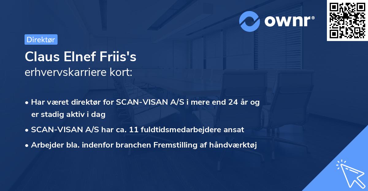 Claus Elnef Friis's erhvervskarriere kort