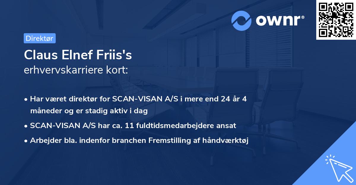 Claus Elnef Friis's erhvervskarriere kort