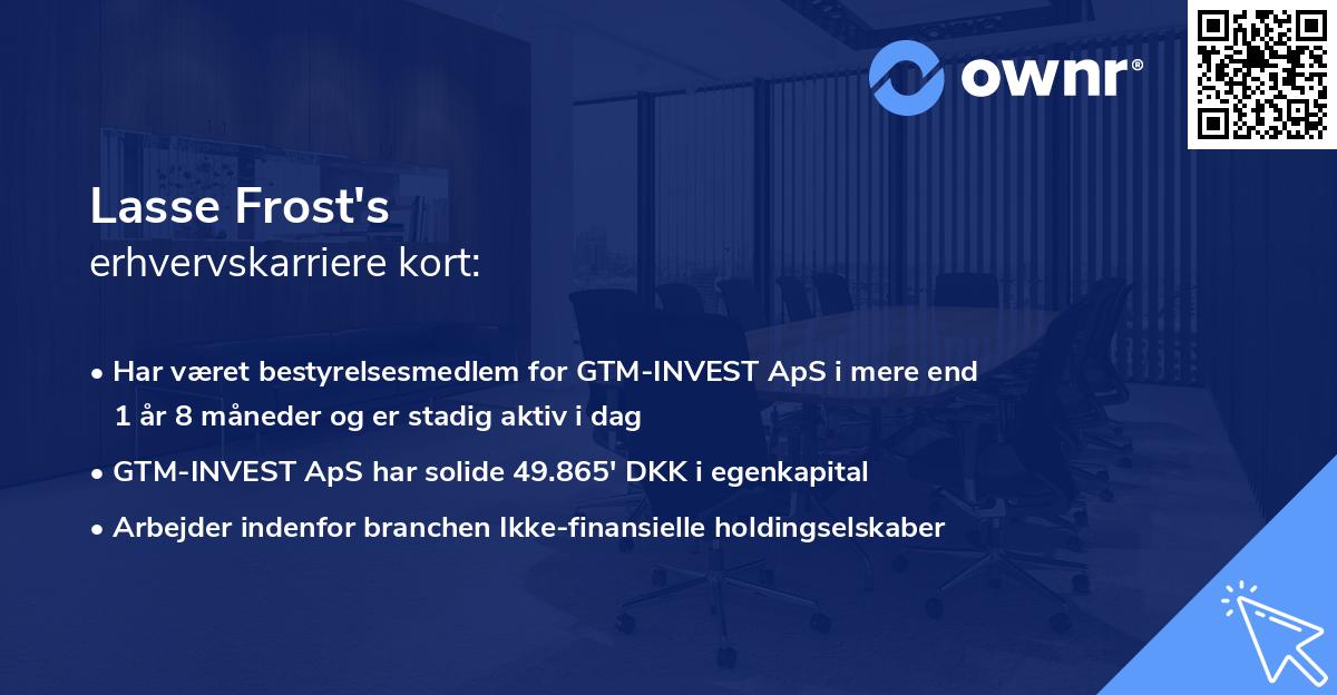Lasse Frost's erhvervskarriere kort