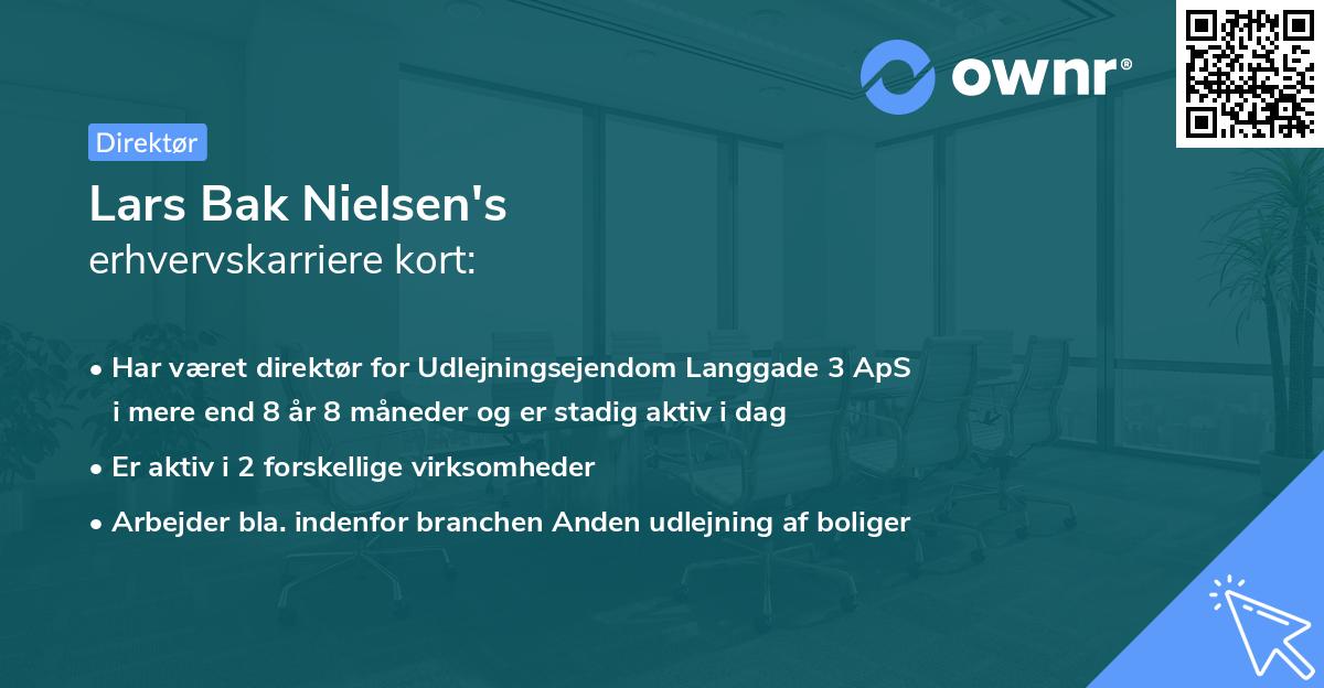 Lars Bak Nielsen's erhvervskarriere kort