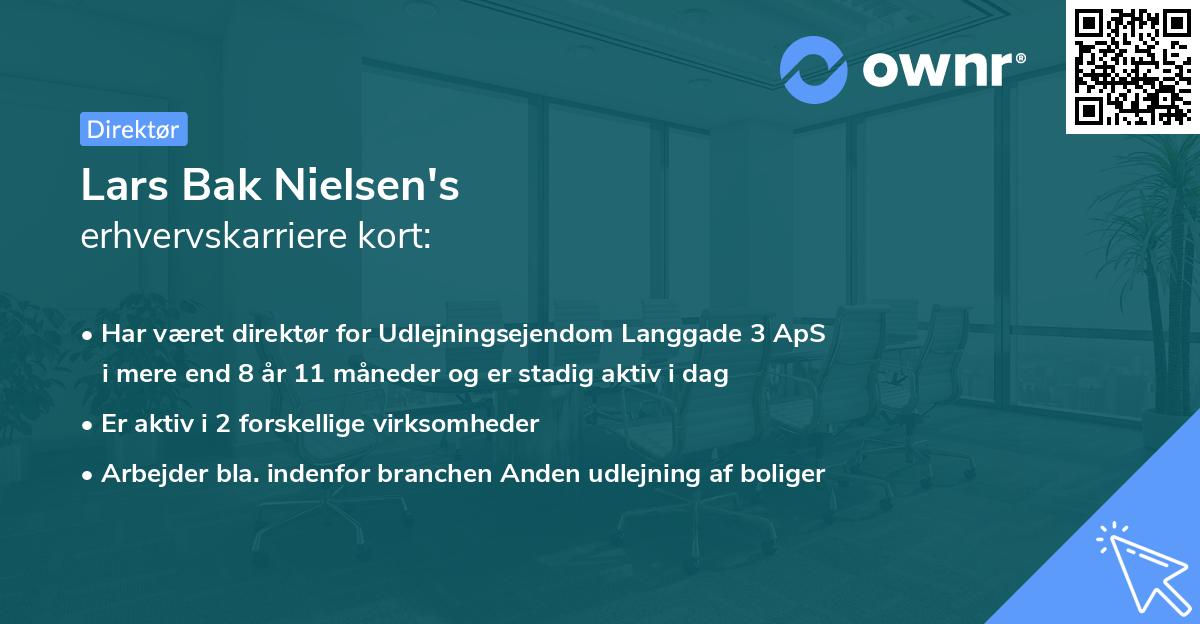 Lars Bak Nielsen's erhvervskarriere kort
