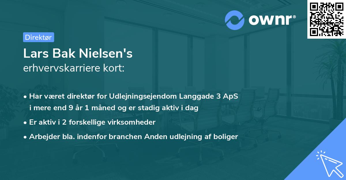 Lars Bak Nielsen's erhvervskarriere kort