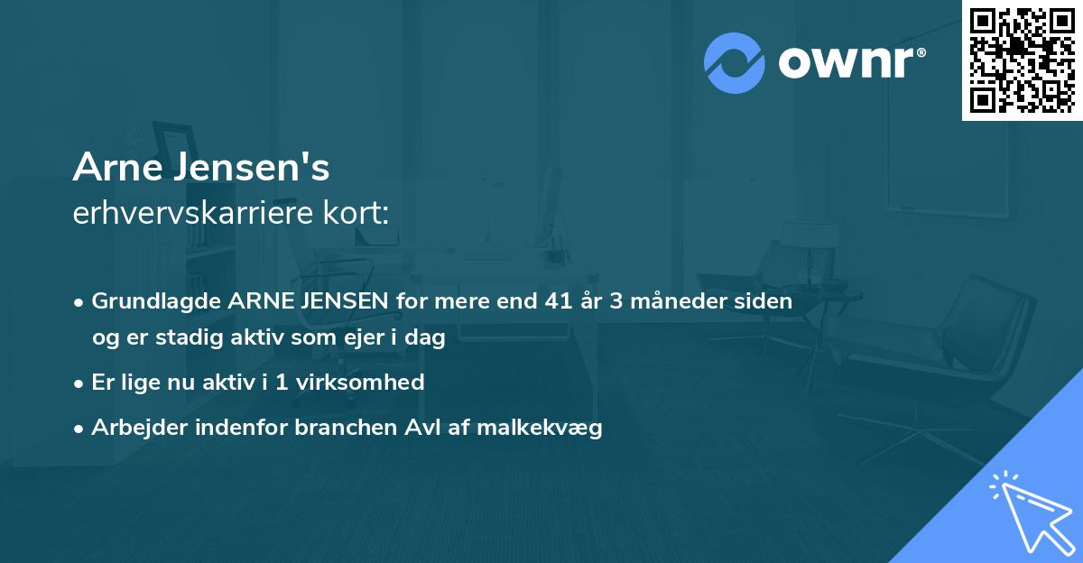 Arne Jensen's erhvervskarriere kort
