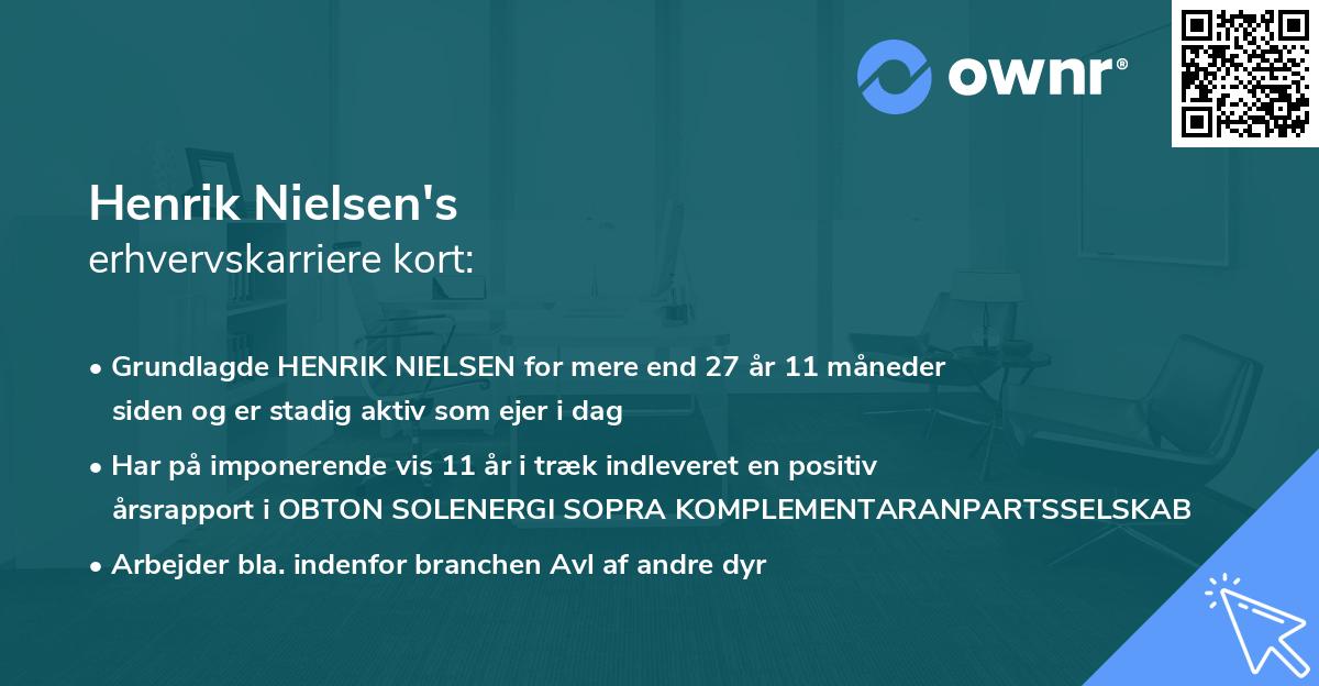 Henrik Nielsen's erhvervskarriere kort