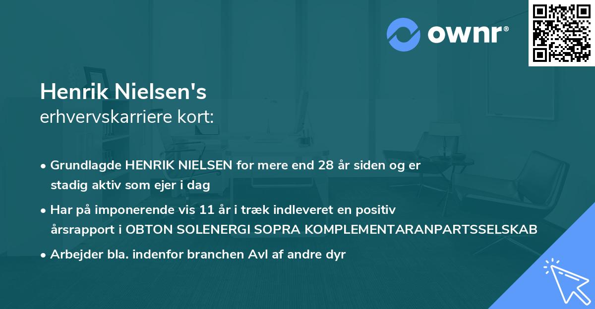 Henrik Nielsen's erhvervskarriere kort