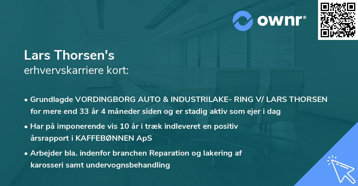 Lars Thorsen's erhvervskarriere kort
