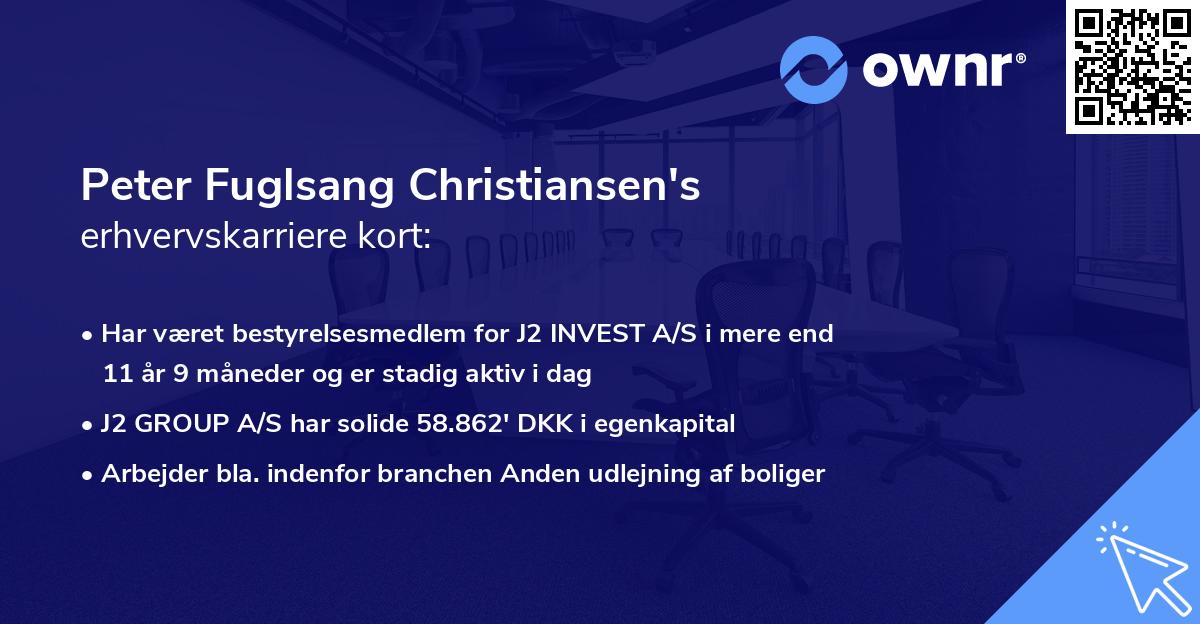 Peter Fuglsang Christiansen's erhvervskarriere kort