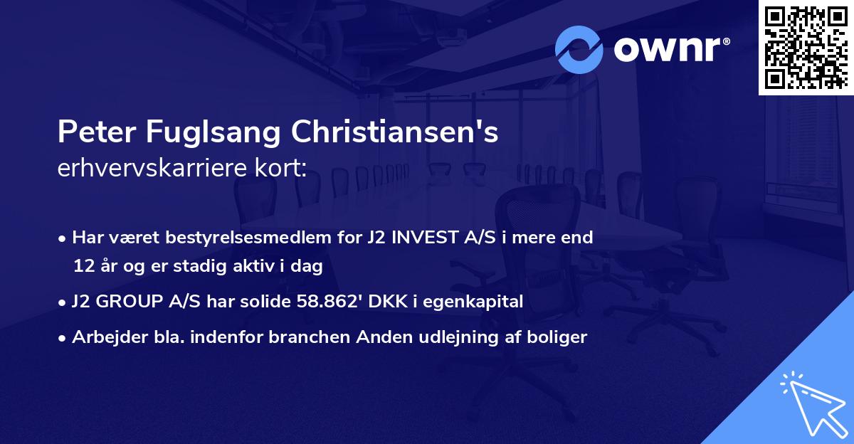 Peter Fuglsang Christiansen's erhvervskarriere kort