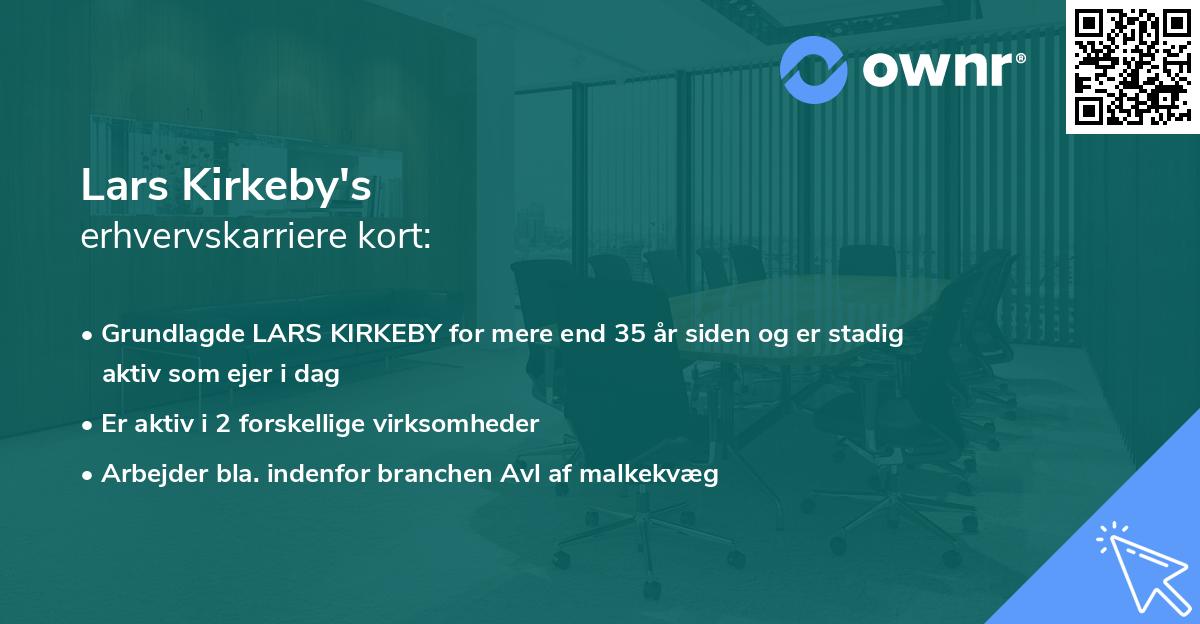 Lars Kirkeby's erhvervskarriere kort