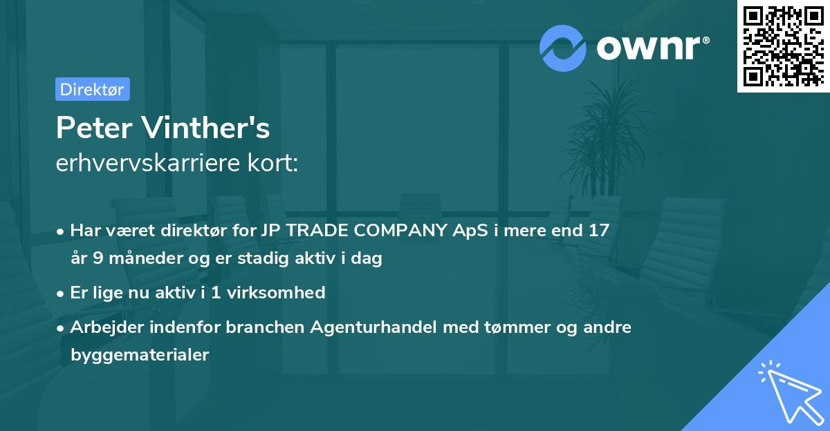 Peter Vinther's erhvervskarriere kort