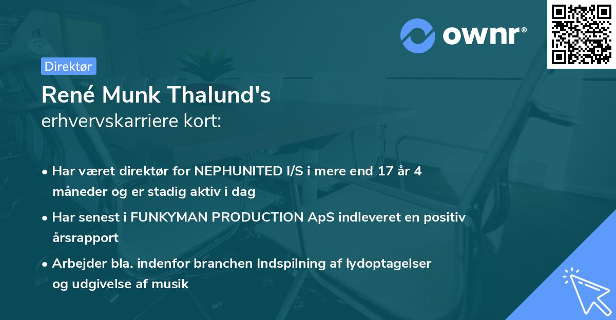 René Munk Thalund's erhvervskarriere kort