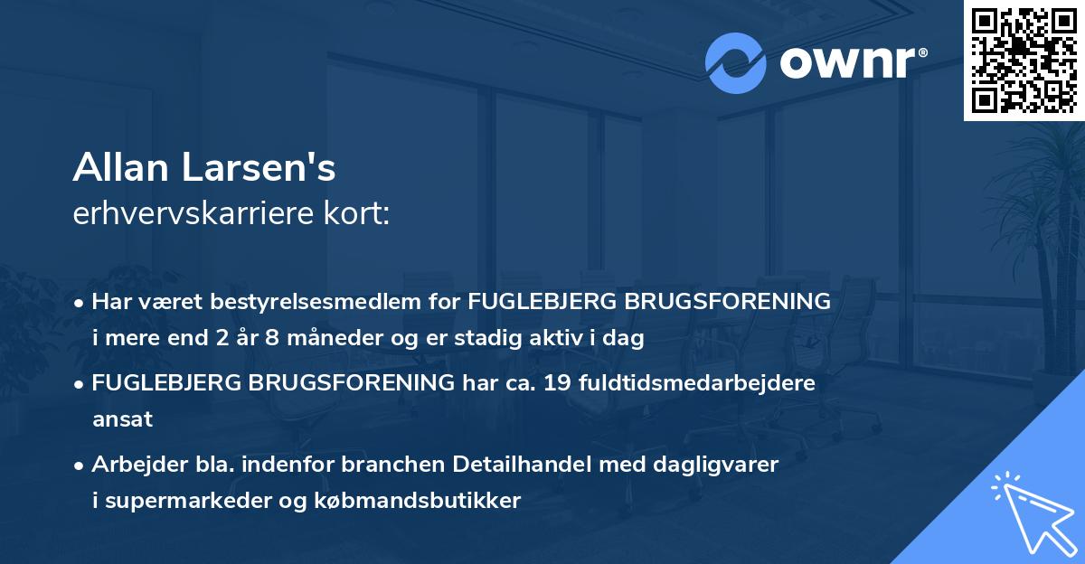 Allan Larsen's erhvervskarriere kort