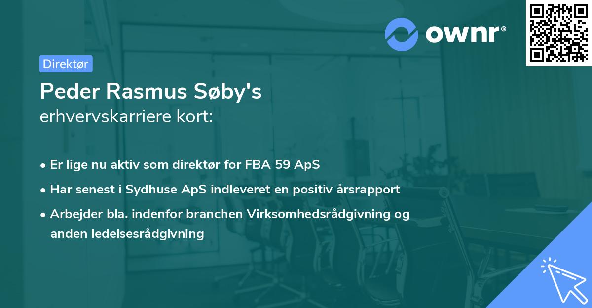 Peder Rasmus Søby's erhvervskarriere kort