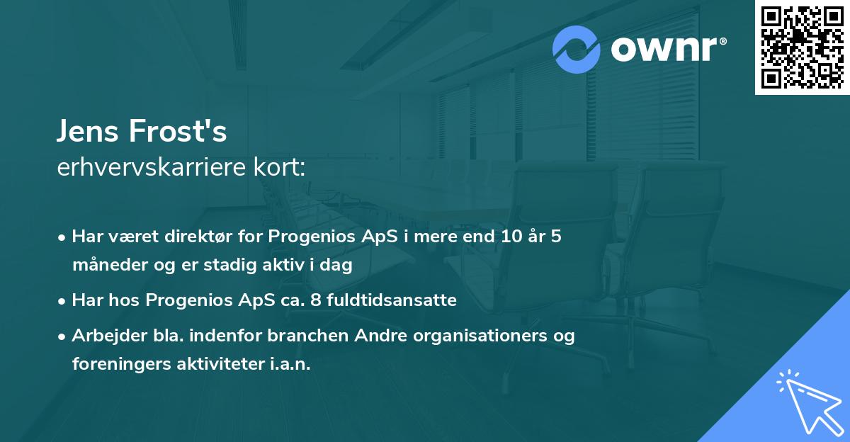 Jens Frost's erhvervskarriere kort