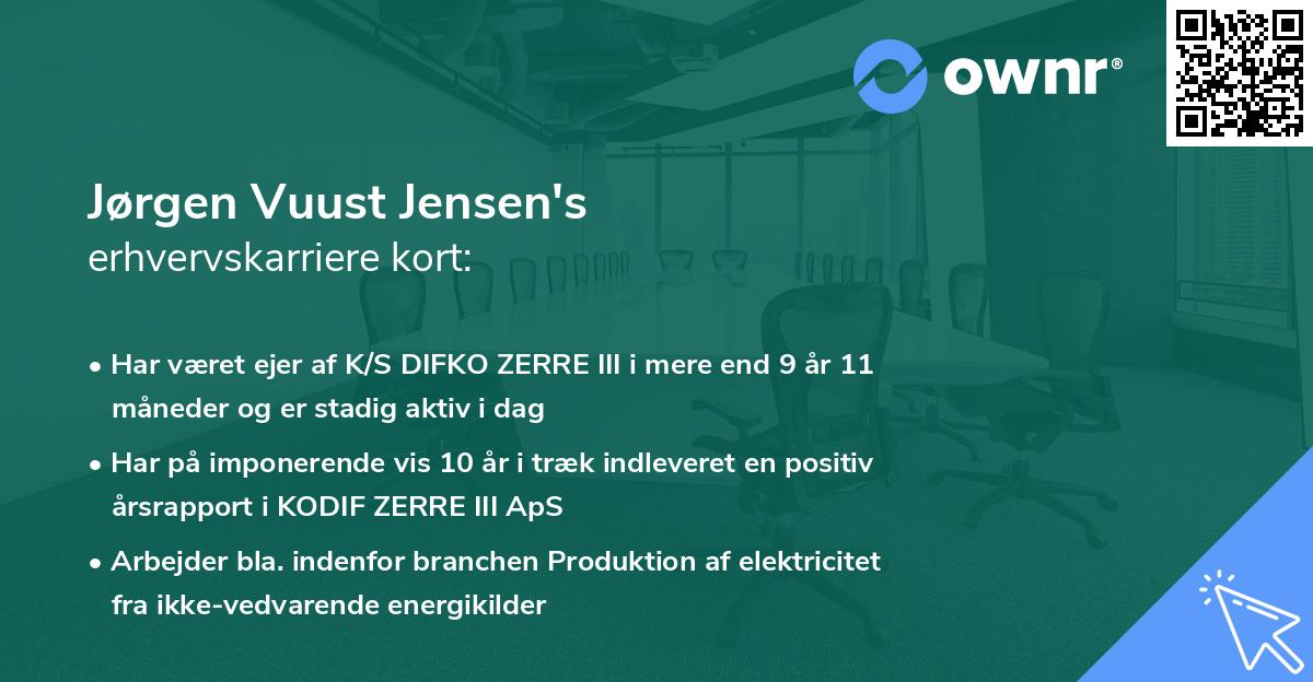 Jørgen Vuust Jensen's erhvervskarriere kort