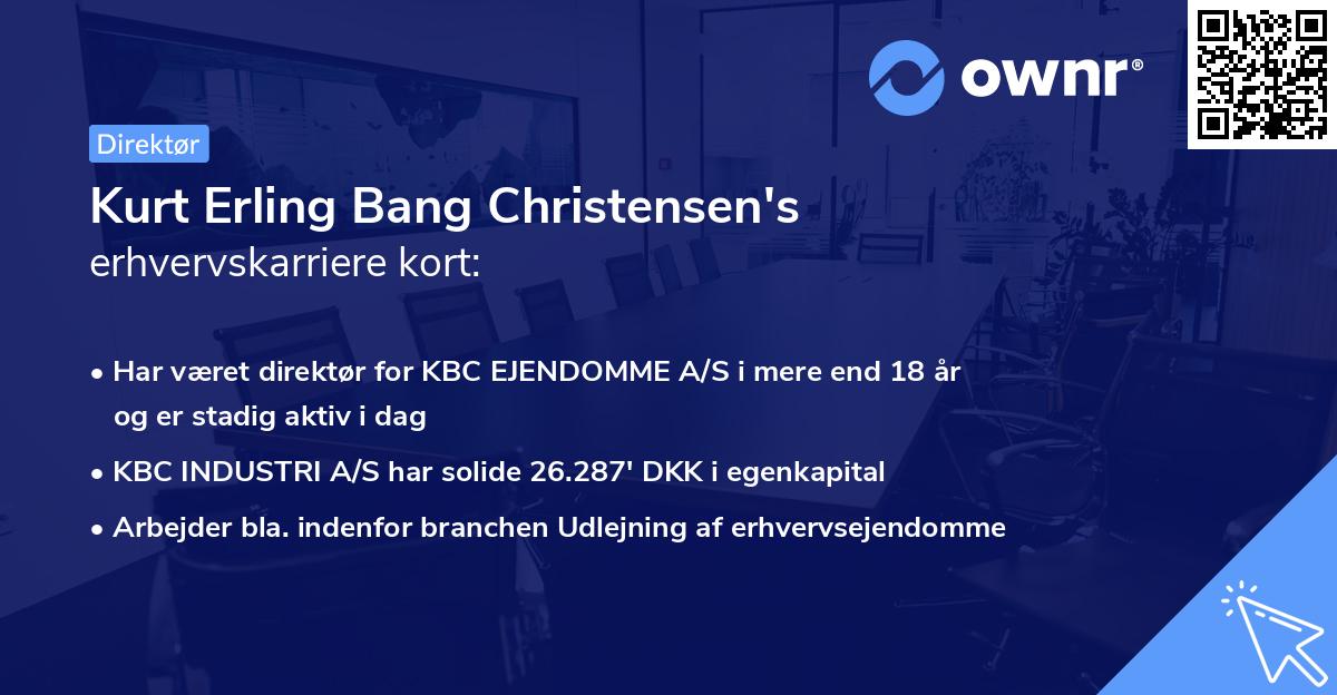 Kurt Erling Bang Christensen's erhvervskarriere kort