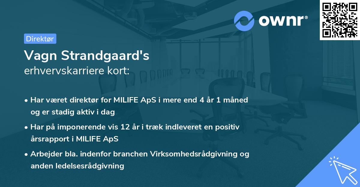 Vagn Strandgaard's erhvervskarriere kort