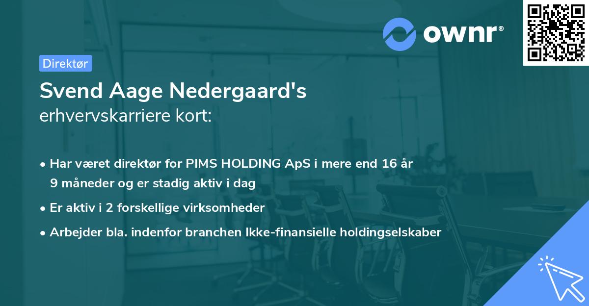 Svend Aage Nedergaard's erhvervskarriere kort