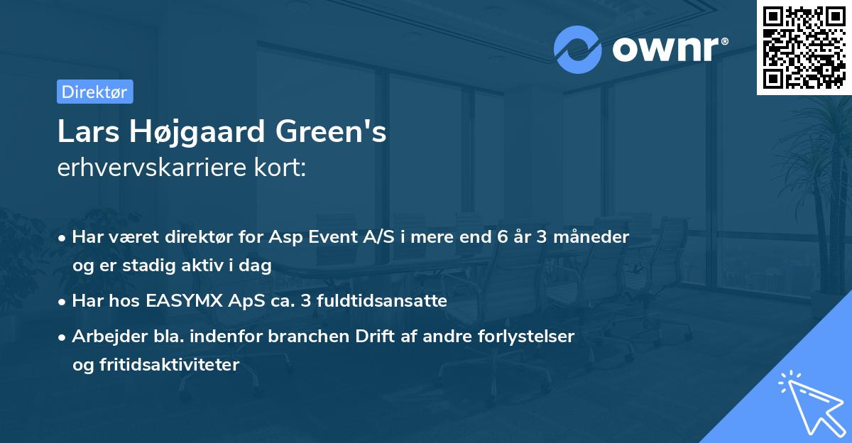 Lars Højgaard Green's erhvervskarriere kort