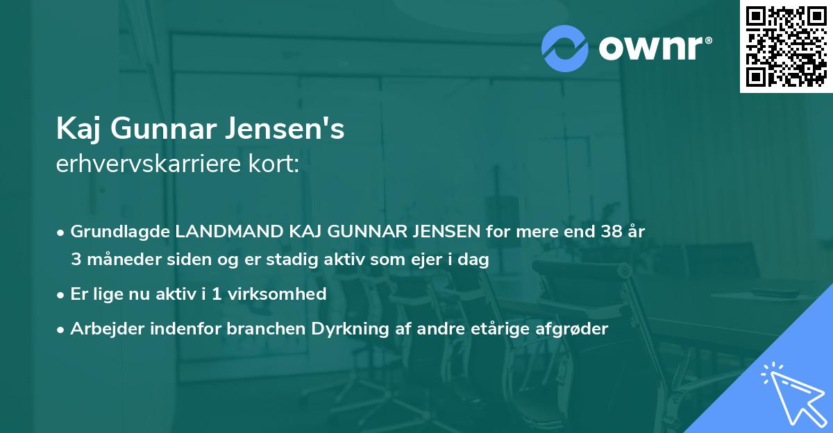 Kaj Gunnar Jensen's erhvervskarriere kort