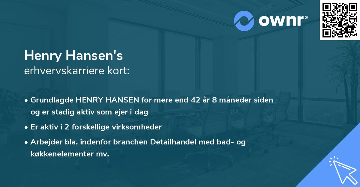 Henry Hansen's erhvervskarriere kort