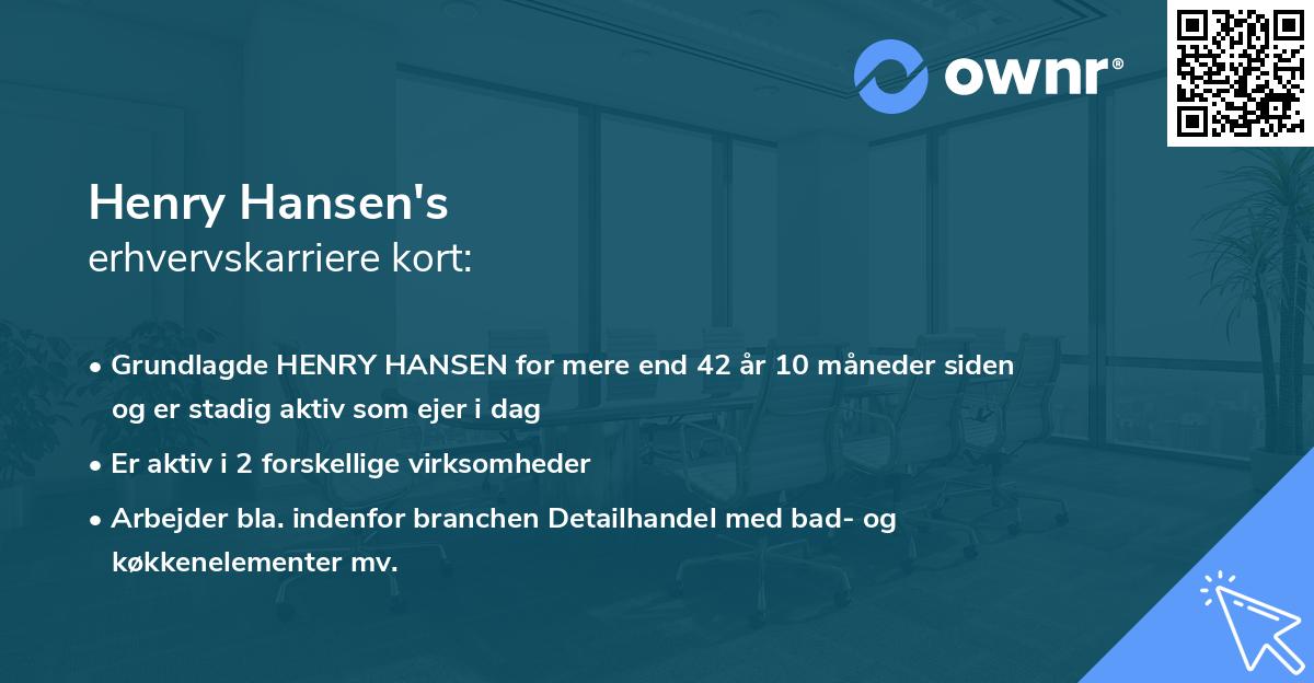 Henry Hansen's erhvervskarriere kort