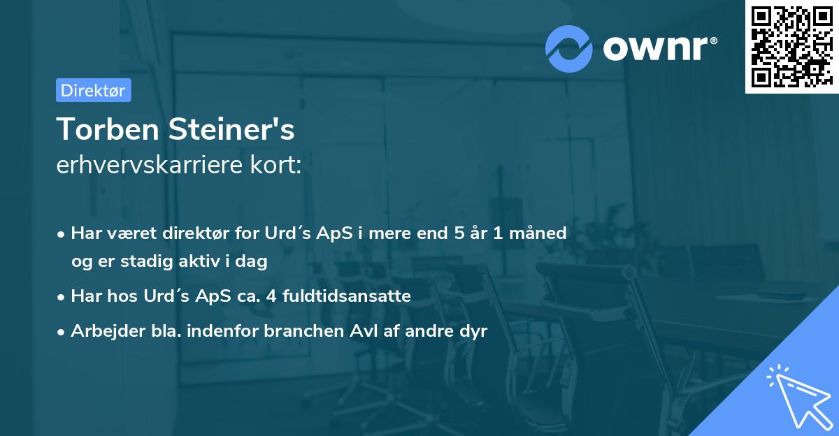 Torben Steiner's erhvervskarriere kort